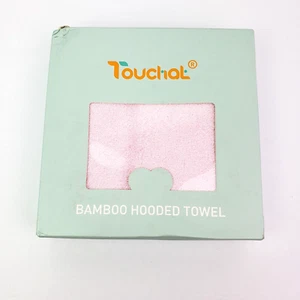 Toalla con Capucha Touchat Bebé Niña Talla 35.1 x 35.1 Rosa Claro Conejito Bambú - Imagen 1 de 8