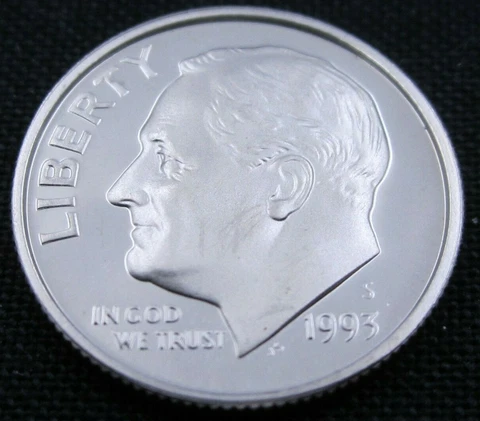 1993 S Gem Proof Deep Cameo Roosevelt Dime - Clad Cover