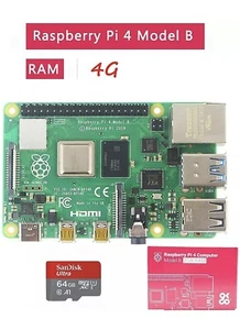 US Raspberry Pi 4B Model B 4 GB RAM DIY Kit Case Fan SD Card Micro-SD HDMI - Picture 1 of 4
