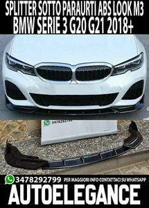 DIVISOR ABS BAJO PARACHOQUES DELANTERO BMW SERIE 3 G20 M ABS HOJA NEGRO BRILLANT - Imagen 1 de 9
