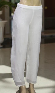 Papillon Women's Fully Lined Sheer Pants Wide Leg Rayon White Size M - Picture 1 of 9