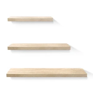 Artiss 3pcs Wall Floating Shelf Set DIY Set Mount Storage Book Display Rack Oak - Picture 1 of 7