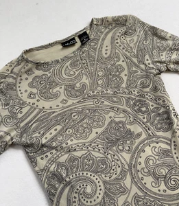 New York CO Vintage Y2K Small Mesh Blouse Paisley Boho Retro Floral Grunge Fairy - Picture 1 of 11