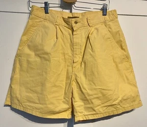 VINTAGE RUFF HEWN 1980’s YELLOW MEN’s SHORTS Size 31 - Picture 1 of 7