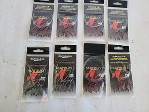 8 Matzuo 18" Fluorocarbon Sickle Hook Baitholder Snells 1/0 - 3/0 - 4/0 NEW - Picture 1 of 6