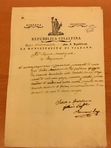 Decreto della Repubblica Cisalpina - Picture 1 of 1
