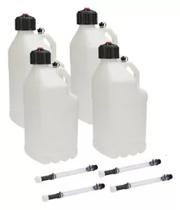 ALLSTAR PERFORMANCE Utility Jug 5 Gal w/ Filler Hose Clear 4pk- ALL40120-4 - Picture 1 of 2