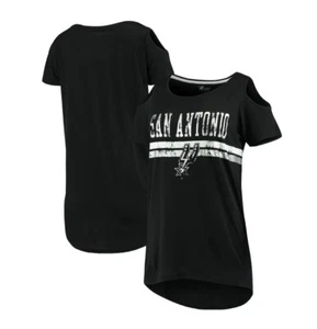 San Antonio Spurs G-III 4Her by Carl Banks Women's Cold Shoulder T-Shirt Size S - Picture 1 of 4