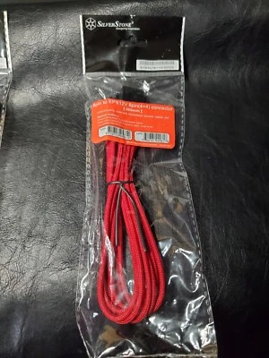 SilverStone SST-PP07-EPS8R (Red) 8pin to EPS12V 8(4+4)Pin Connector Cable 300mm - Image 1 of 3