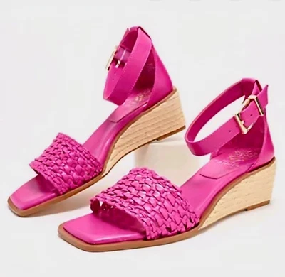 NUEVAS Sandalias de Cuña Vince Camuto Bretandi Ajustables con Correa al Tobillo Rosa Virtual 9.5M Foto 1 de 4
