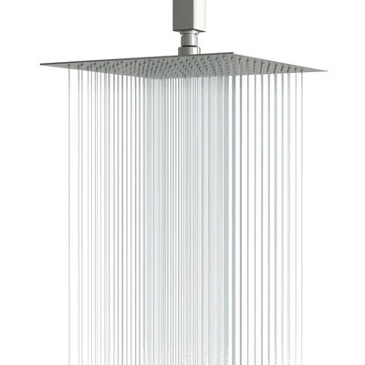 Cabezal de ducha de lluvia 12 pulgadas sólido ultra delgado 304 acero inoxidable ajustable cuadrado... Foto 1 de 4