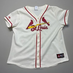 St Louis Cardinals Trikot Majestic Creme Knopfleiste Damen Kurzarm XL - Bild 1 von 11