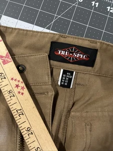 Pantalones tácticos Tru-Spec para hombre 34x32 marrón Ripstop doble rodilla logotipo de la NRA caminata trabajo - Imagen 1 de 10