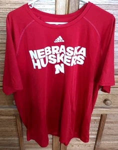 Adidas Climalite Nebraska Huskers Cornhuskers Hombres XL Camiseta Camiseta Roja - Imagen 1 de 4