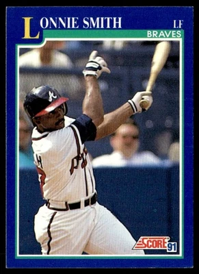 1991 Score Lonnie Smith Atlanta Braves #543 - Image 1 of 2