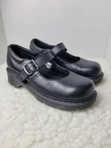 Vintage Dr. Martens Annalisa Mary Jane Größe 10 schwarz Leder Schuhe Plateau klobig - Bild 1 von 10