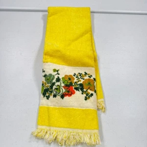 Vintage Mode Herrenhaus Badetuch gelb geblümt Baumwolle mcm Retro 70er - Bild 1 von 13