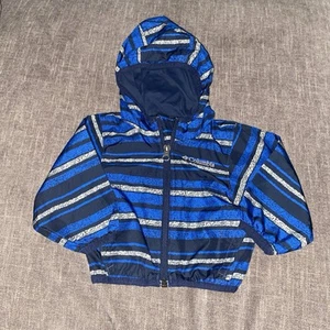 Columbia Jacket Boys 6/12 M Navy Blue Omni Wick Whitetail Trail Striped Hooded  - Picture 1 of 4