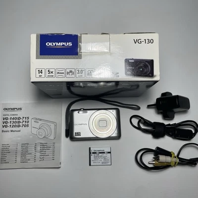 Olympus VG-130 14.0MP Digital Camera Tested + Charger, Battery, Guide, Cables - Image 1 of 4