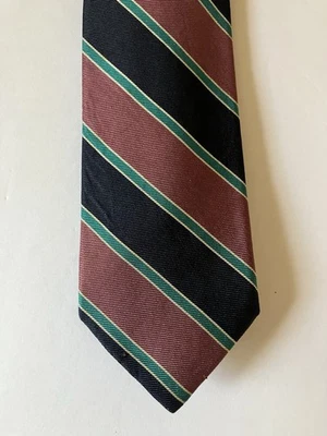 Corbata para hombre Preswick & Moore corbata seda rep lavanda negra verde rayas 58" Foto 1 de 4