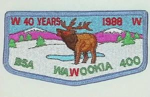 Wawookia Lodge 400 Lewis-Clark ID 40th Anniv 1988 S5 Flap LBL Bdr (PK1252) - Picture 1 of 2