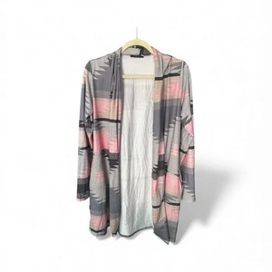 Strickjacke Camisa grau & rosa Azteken Größe XL - Bild 1 von 2