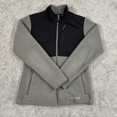 Merrell Jacket S Gray Black Sherpa Fleece Full Zip Outdoor Hiking Warm Soft Cozy - Image 1 of 4