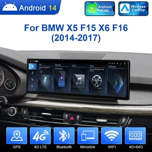 14.9" Android 14 Car Stereo Apple CarPlay 64G Retrofit For BMW X5 F15 X6 F16 NBT - Imagen 1 de 16