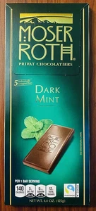 MOSER ROTH PREMIUM MINT DARK CHOCOLATE BARS 4.4-oz PACKS - Picture 1 of 1