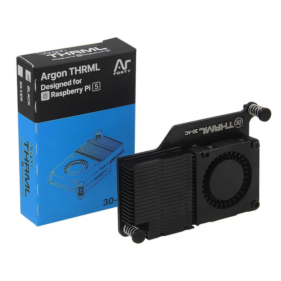 GEEKWORM THRML 30mm Active Cooler Lüftermodul für Raspberry Pi 5 schwarz leiser Kühler