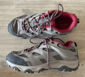 Merrell Moab Grey Red Low Top Waterproof Hiking Shoe Boot EU 36 US 5 UK 4 Camp - Picture 1 of 20