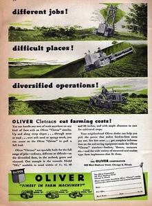 1949 Oliver Cletrac Crawler Tractor Original Color Print Ad - Picture 1 of 1