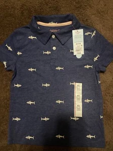 Cat & Jack Short Sleeve Polo Shirt Boys (Size 4-5) Navy - Picture 1 of 2