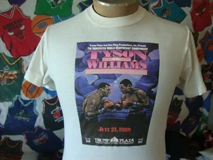 Camiseta de boxeo vintage años 80 Mike Tyson vs. Carl Williams 1989 M - Imagen 1 de 5
