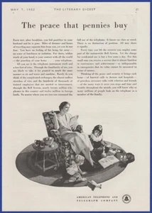 Vintage 1932 AMERICAN TELEPHONE & TELEGRAPH BELL SYSTEM Phone Ephemera Print Ad - Picture 1 of 1