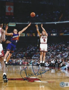 JOHN PAXSON CHICAGO BULLS ACTION SIGNED 8x10 - Picture 1 of 1