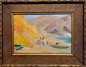 Jane McDuffie Thurston-1920s Laguna Beach Scene-Oil painting - Picture 1 of 7