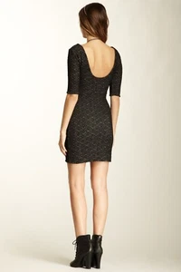 Vestido recto Free People Lady Pucker para mujer talla S negro cuello redondo espalda - Imagen 1 de 10