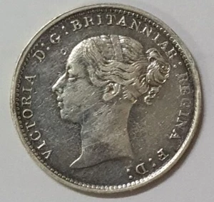 1886 GREAT BRITAIN VICTORIA SILVER 3 PENCE 'AUNC' 【KM#730】 - Picture 1 of 5