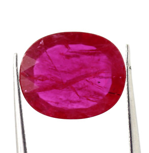 Natural Mozambique Ruby 2.59 Ct Oval Cut Dark Pinkish Color Gemstone 11 X 9 MM
