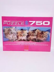 Eurographics puzzle 750 piece cats under blanket