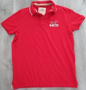 VINTAGE HOLLISTER HCO ROTES POLO-T-SHIRT MIT KRAGEN HERREN GRÖSSE XL BESTICKT VORBEREITUNG - Bild 1 von 3