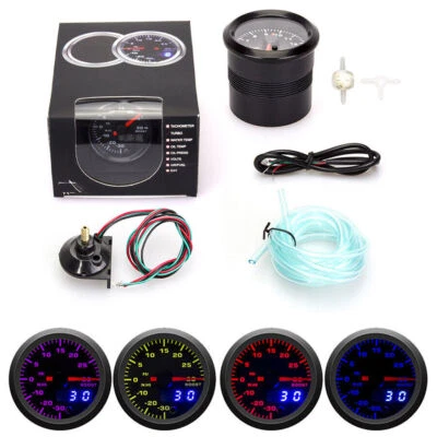 2" Digital & Pointer 7 Color LED Turbo Boost Meter PSI Gauge for 12V Vehicle Car - Image 1 of 4