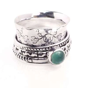 Silver Plated Spinner Ring Handmade Jewerly Gift For Women Size US 5.5 R-774 - Picture 1 of 3