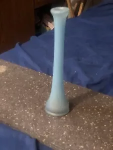 Small Frosty Blue Thin Vase - Picture 1 of 5