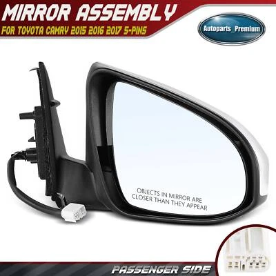 Espejo retrovisor eléctrico para pasajeros con manual plegable blanco térmico para Toyota Camry 2015-2017 Foto 1 de 4