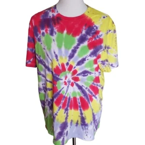 Saks Fifth Avenue Top Size Large Red Purple Tie Dye  Tee Short Sleeve Stretchy - Picture 1 of 6