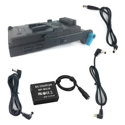 V-lock Power Plate + W126 Dummy Battery + Rod Clamp for Fuji as AC-V9 NP-W126S - Image 1 of 4