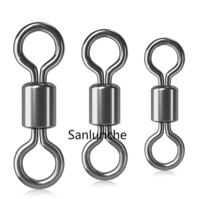 Anillo sólido giratorio de acero inoxidable giratorio de barril de pesca de 100 piezas 20 ~ 298 lb  Foto 1 de 4