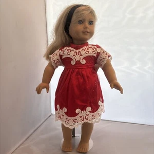18 inch doll clothes will fit american girl type dolls handmade Christmas Dress - Picture 1 of 4